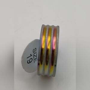 Unisex Stainless Steel Iridescent Band Ring U.S Size 9.5